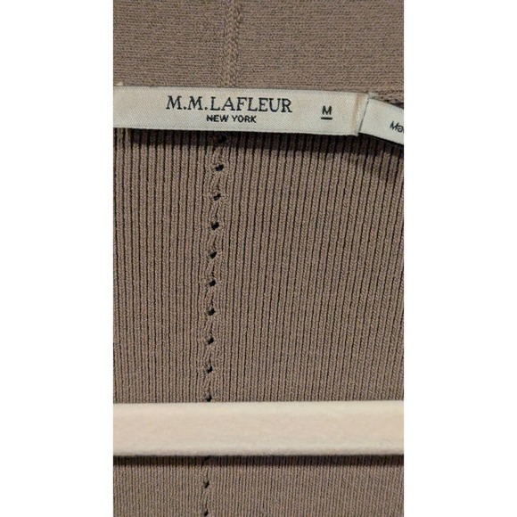 M.M.LaFleur Cardigan Taupe Knit Open Front Long Sleeve Women's M Luxury Office - Picture 3 of 8